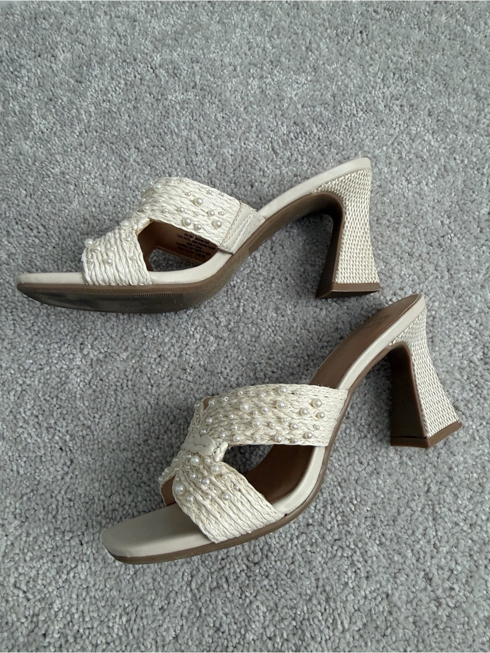 A New Day Pearl- Cream Braided Slide Heel - Picture 3 of 4
